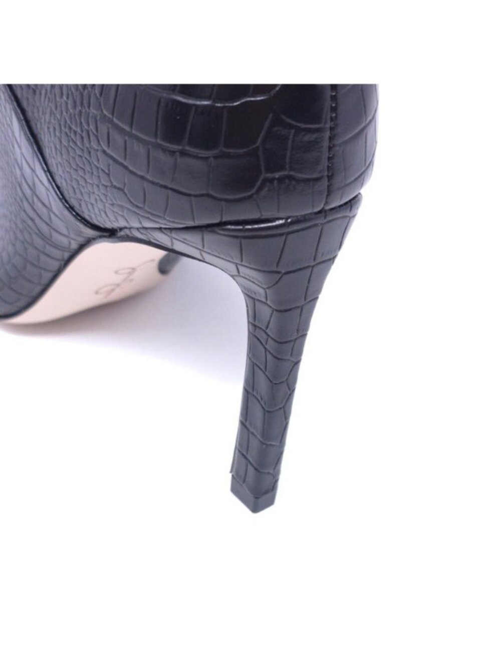 New Jessica Simpson Elisti Black Leather High Heel Bootie Size 9M - Picture 9 of 11